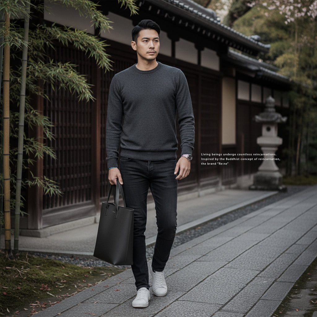 Genuine Leather Tote Bag “ RIN TOTE ” Ver. chrome