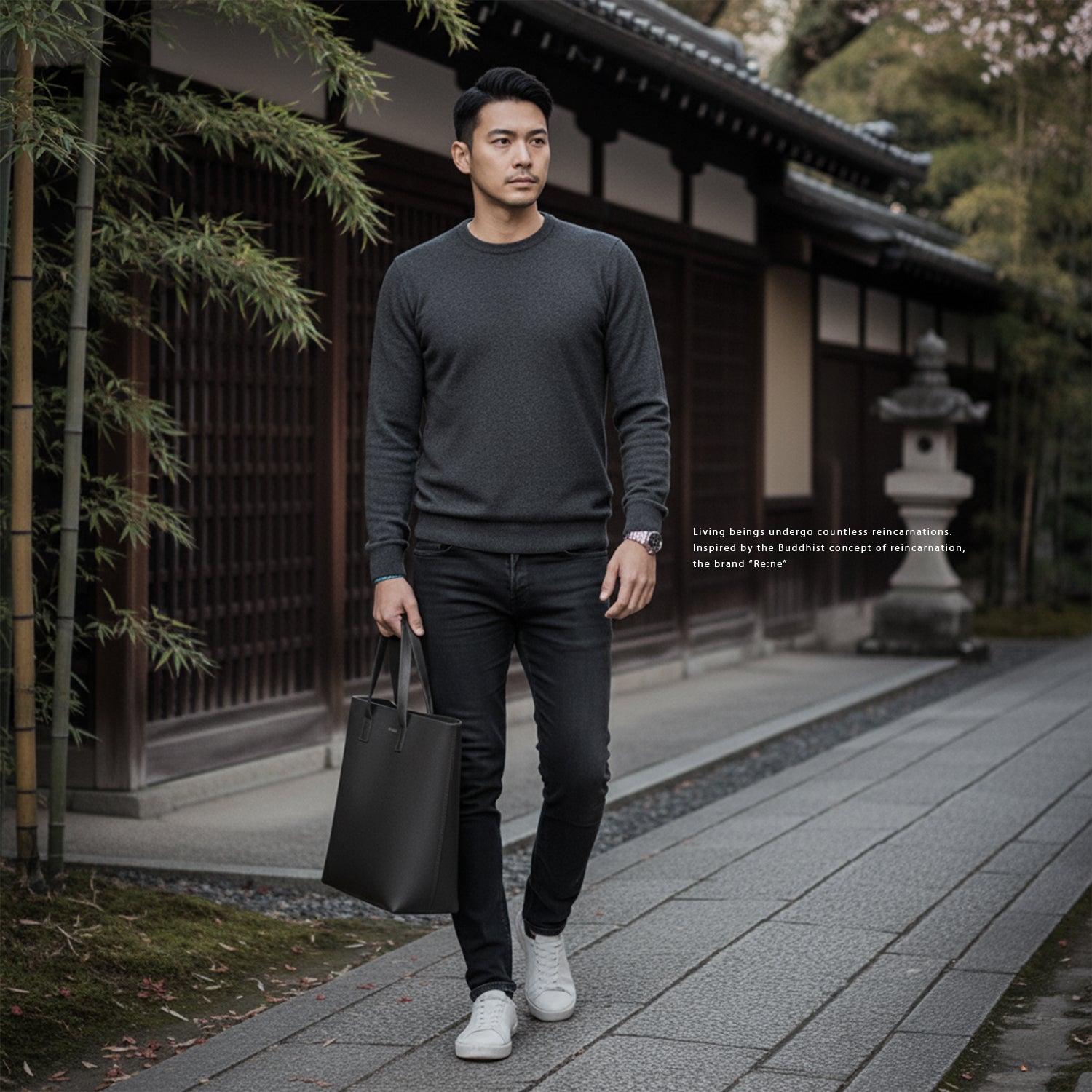 Genuine Leather Tote Bag “ RIN TOTE ” Ver. chrome