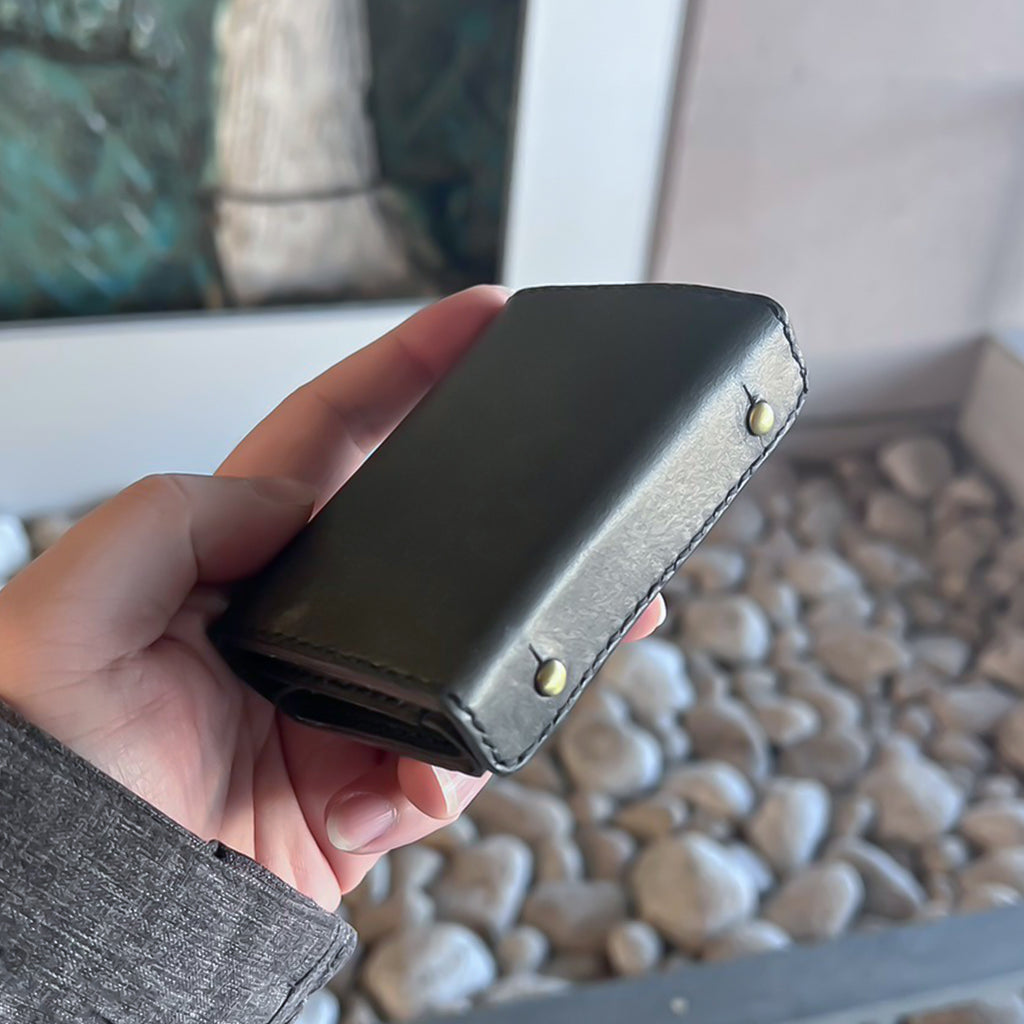 Genuine Leather Minimalist Wallet “ HIUCHIBAKO ” Ver. Maya