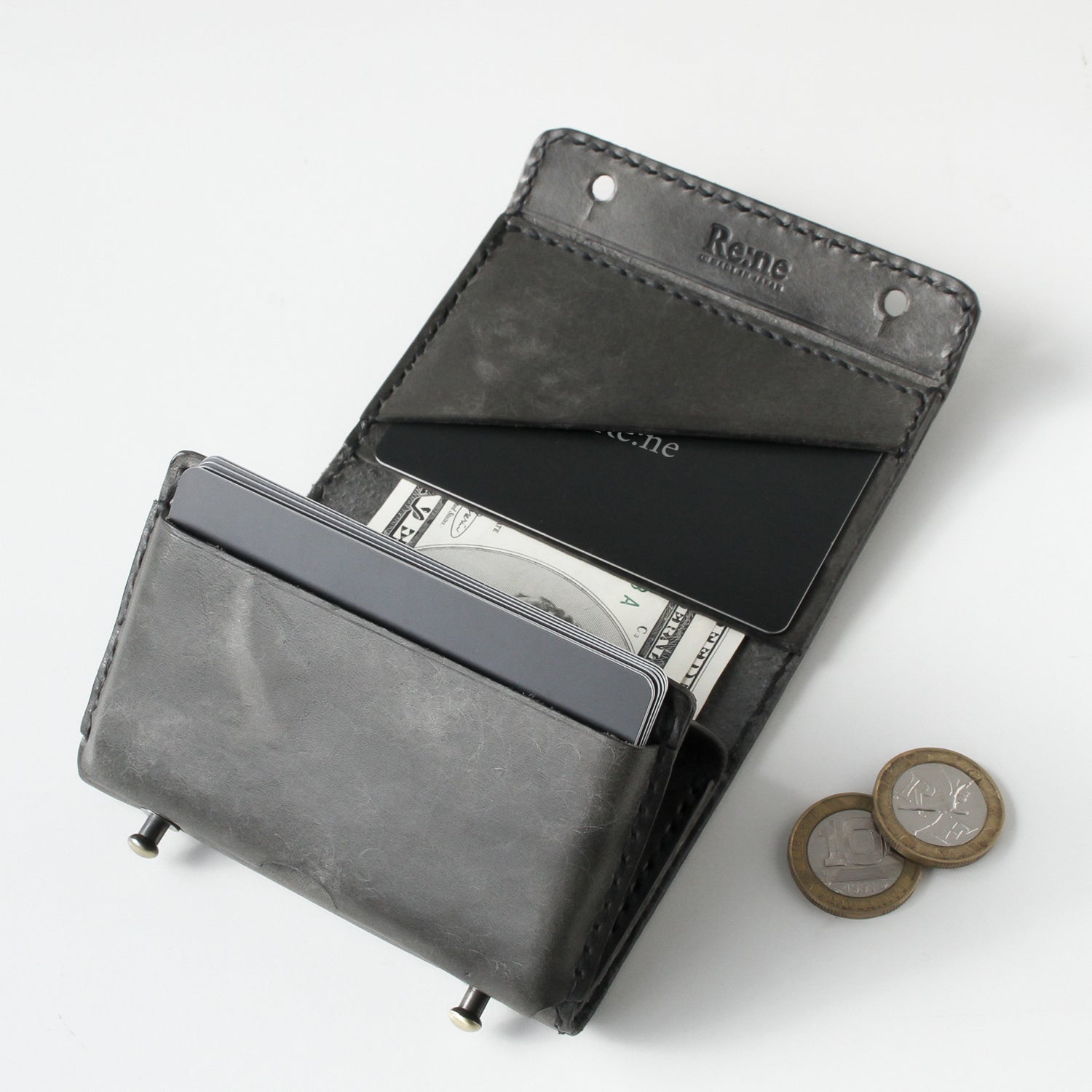 Genuine Leather Minimalist Wallet “ HIUCHIBAKO ” Ver. Maya