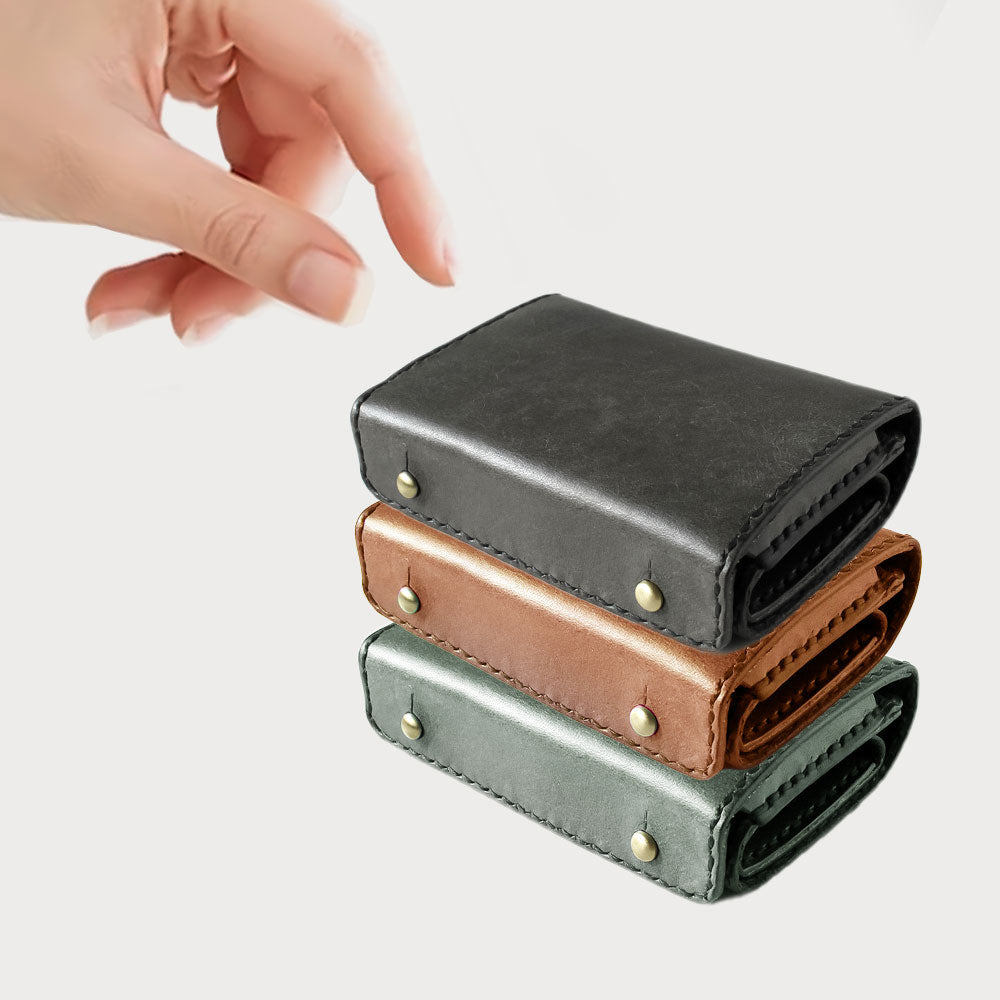 Genuine Leather Minimalist Wallet “ HIUCHIBAKO ” Ver. Maya