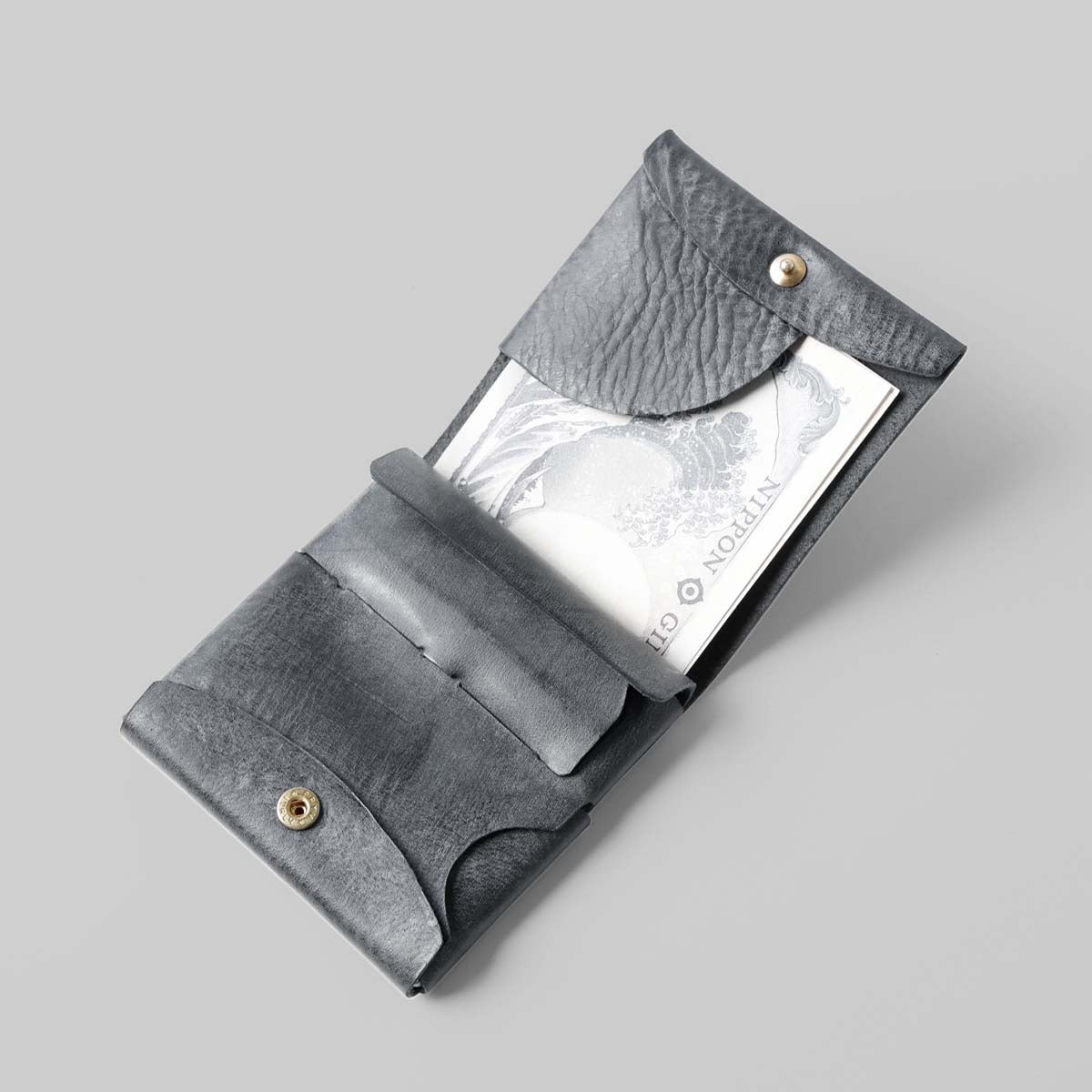 Genuine Leather Ultra-Thin Wallet “ YOHAUTOMIFUDA ” Ver. Alaska