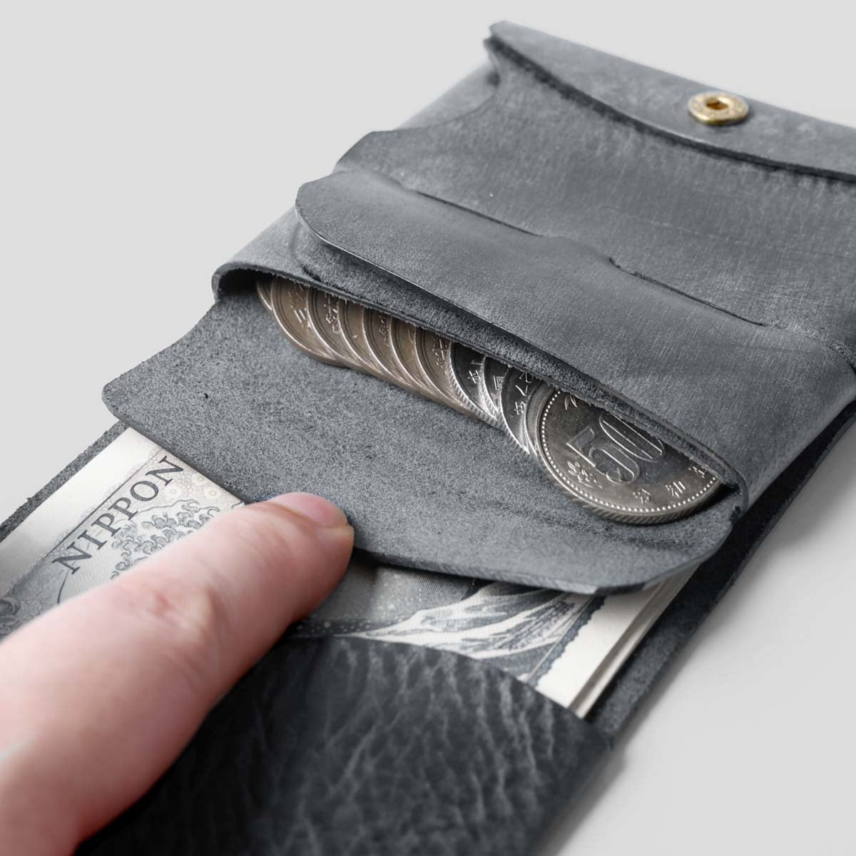 Genuine Leather Ultra-Thin Wallet “ YOHAUTOMIFUDA ” Ver. Alaska